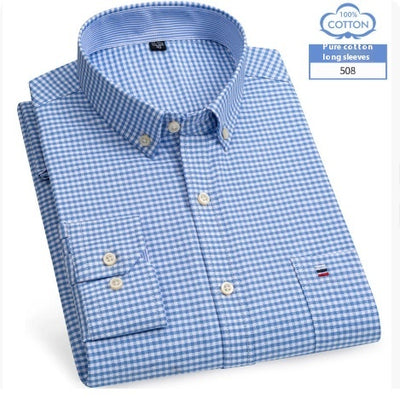Camisa de Cuadros de Algodón Puro para Hombre - Image 4