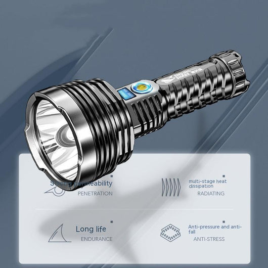 Linterna LED Recargable P90 Impermeable con Pantalla Digital - Potente Luz para Camping y Rescate - Image 4