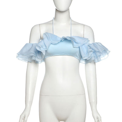 Blusa Halter Elegante con Encaje y Abertura Frontal - Image 35