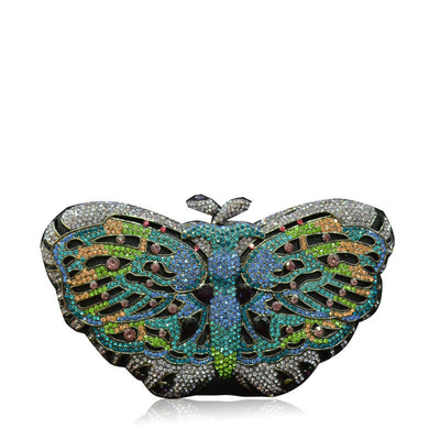 Cartera de Mano Artesanal con Mariposa de Diamantes - Image 19