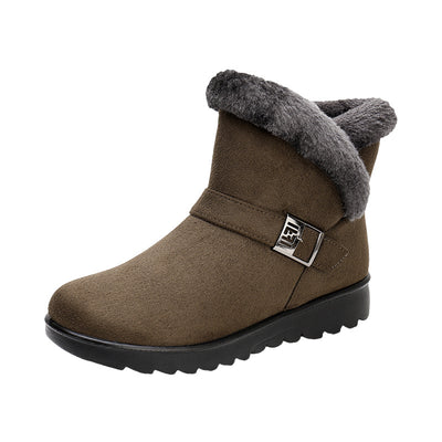 Botas Cortas Cálidas para Mamá con Tacón Bajo y Forro de Terciopelo - Image 12