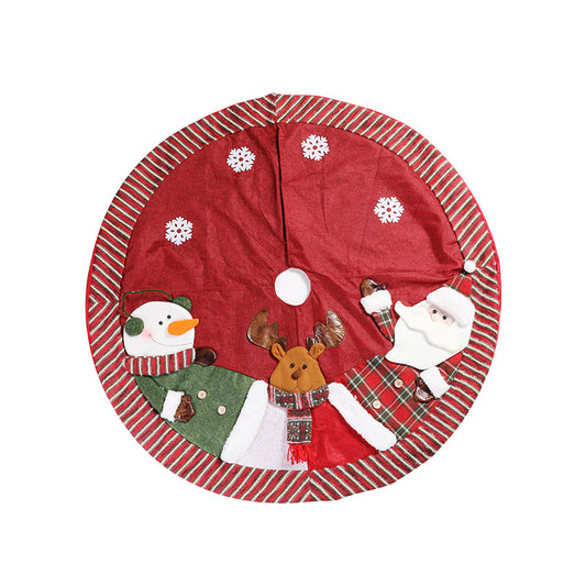 Falda Navideña para Árbol de Navidad en Arpillera con Diseño Santa - Image 2
