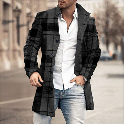Abrigo Casual de Lana para Hombre con Cuello Alto y Bolsillos - Image 5