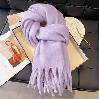 Chal Térmico de Mohair - Bufanda Gruesa para Invierno Colores Sólidos - Image 10