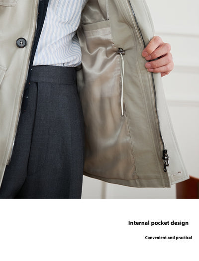 Chaqueta Safari Delgada con Control de Cintura para Hombre - Image 22