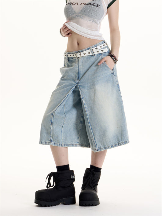 Jeans Cropped Lavados Estilo Hot Girl Retro Americano - Image 3