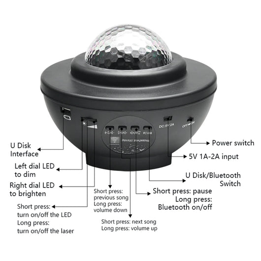 Proyector de Estrellas y Galaxias con Altavoz Bluetooth - Image 6