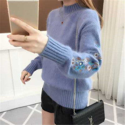 Blusa Manga Larga Cuello Alto con Bordado en Hilo - Image 5