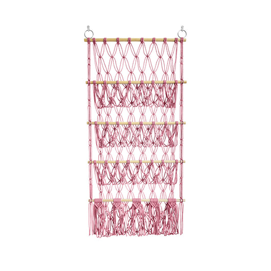 Organizador de Almacenamiento Tejido de 4 Niveles con Red de Bolsillo - Image 11