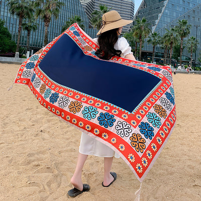Chal Étnico Multifuncional para Caminar al Aire Libre con Protección Solar