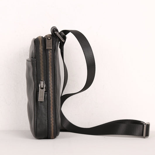 Bolsa de Cuero Cruzada para Hombre - Estilo Oblicuo - Image 6