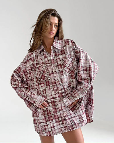 Camisa Cuadros Suelta Manga Larga Casual - Image 7