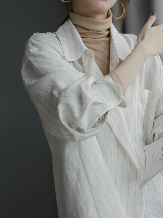 Cardigan Rayado con Botones - Blusa Suelta y Cómoda - Image 11