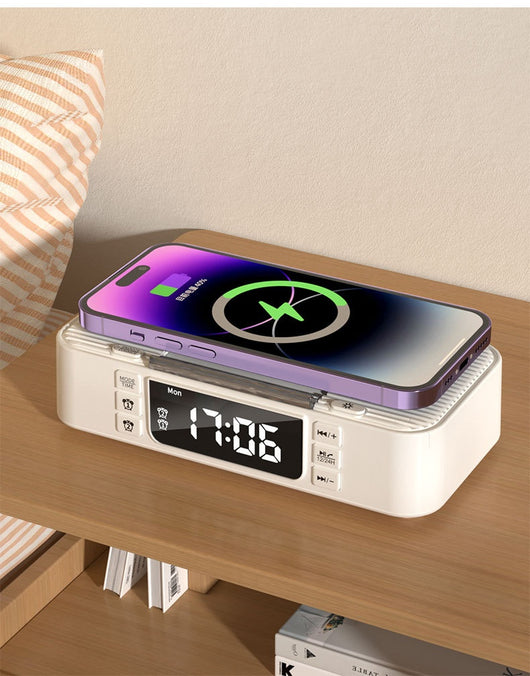 Lámpara Nocturna Inteligente con Carga Inalámbrica y Parlantes Bluetooth Duales - Image 13