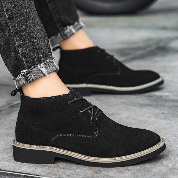 Botas Martin de Cuero Elevadoras para Hombre - Caña Media con Gamuza