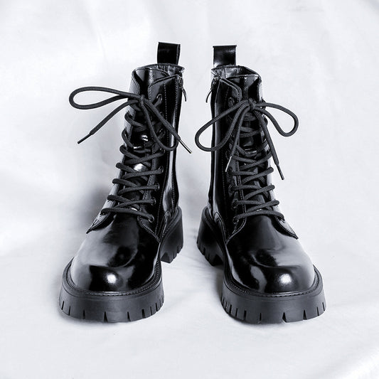 Botas Martin de Cuero Charol para Hombre con Detalles Brillantes - Image 2