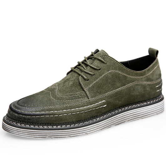 Zapatos Brogue de Cuero Gamuza Estilo Europeo y Americano - Image 14