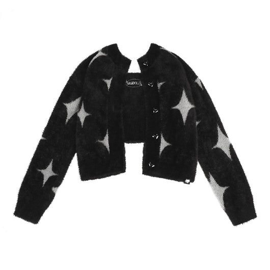 Chaqueta Sling de Terciopelo Mink Plata y Negro con Estrella - Image 9