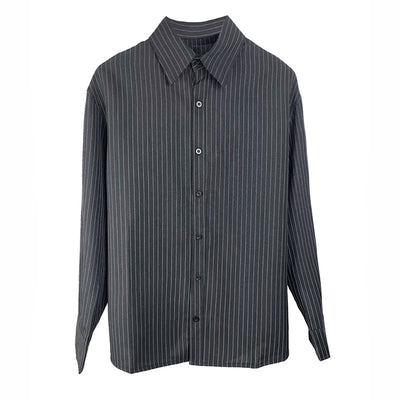 Camisa Rayada de Manga Larga Estilo Coreano para Hombre - Image 13