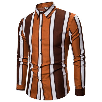 Camisa de Playa Entallada a Rayas con Mangas Largas - Estilo Británico - Image 3