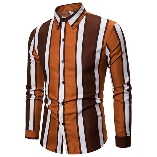 Camisa de Playa Entallada a Rayas con Mangas Largas - Estilo Británico - Image 3