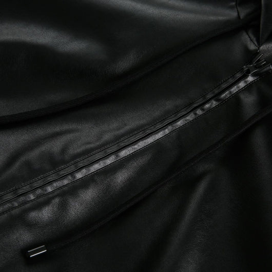 Chaqueta de Cuero Retro Americana con Capucha para Hombre - Image 3