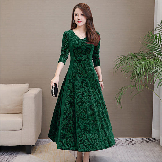 Vestido Elegante Ajustado con Manga Larga y Textura Grabada - Image 4