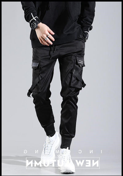 Pantalones Tácticos Paracaidista con Múltiples Bolsillos y Cintas Reflectantes para Otoño e Invierno - Image 5