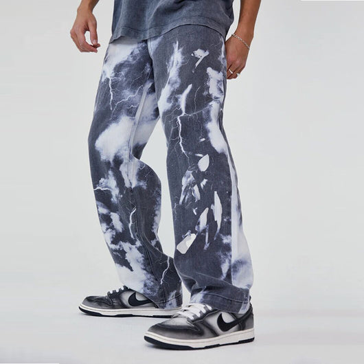 Pantalones Vaqueros Tie-Dye Tendencia Urbana para Hombre - Image 10