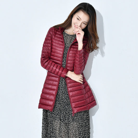 Abrigo Acolchado Mujer Otoño Invierno - Chaqueta Ligera Cuello Alto Ajustada Talla Grande - Image 16
