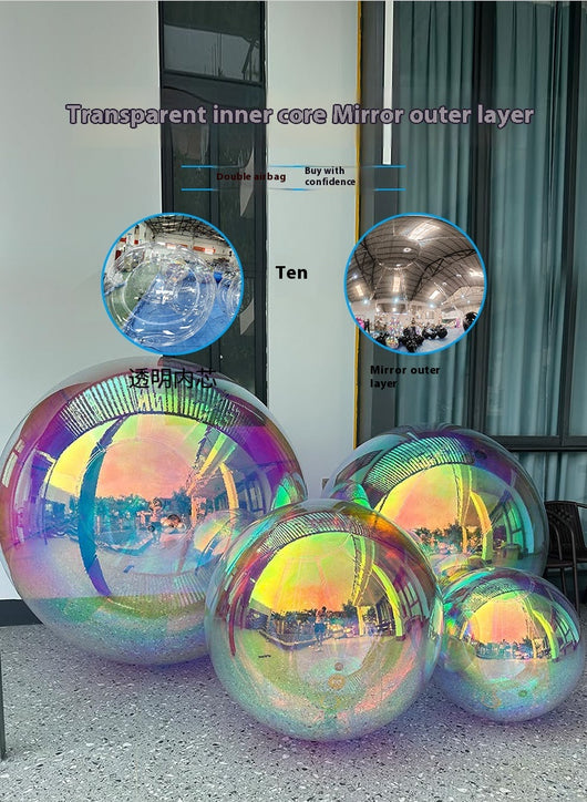 Bola Espejo Inflable Navideña Doble Capa para Eventos y Decoración - Image 7