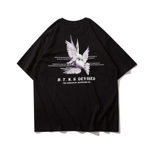 Camiseta Holgada con Estampado de Paloma para Hombre y Mujer - Image 3