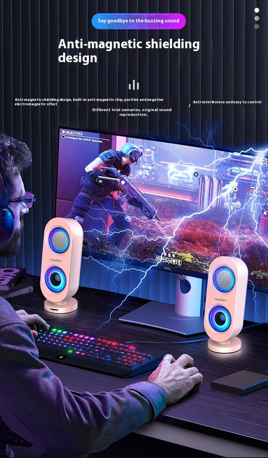 Parlante Subwoofer de Escritorio con Bluetooth y USB Dual - Image 14