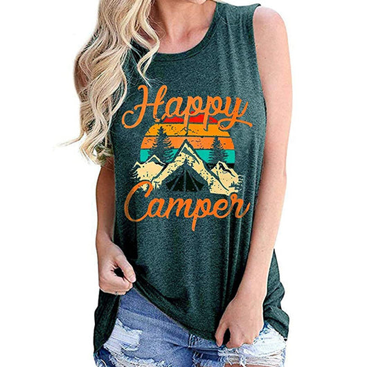 Playera sin Mangas Estampado Alegre Cuello Redondo para Mujer - Image 5