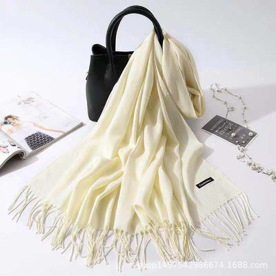 Bufanda de Imitación Cashmere para Mujer - Chal Versátil Cálido con Flecos - Image 38
