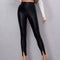 Pantalones de Cuero PU Ajustados con Corte Sexy Estilo Europeo