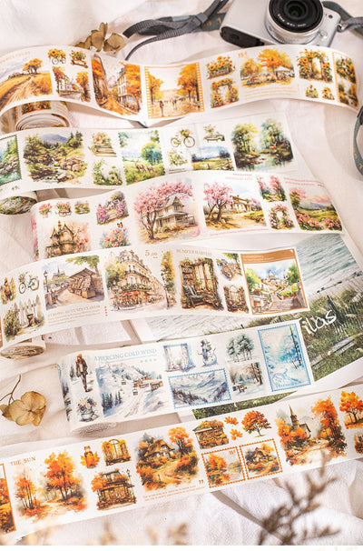 Set de Cintas Decorativas Adhesivas Paisajes Cuatro Estaciones - 6 Modelos para Scrapbooking y DIY - Image 20