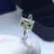 Anillo de Moissanita Esmeralda para Mujer - Diseño Personalidad Fashion