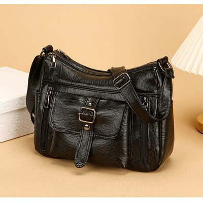 Bolsa Mensajero de Cuero Auténtico Retro Gran Capacidad - Image 11