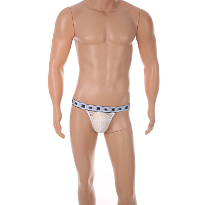 Tanga Masculino de Encaje 3D con Cadena Ajustable Transparente - Image 24