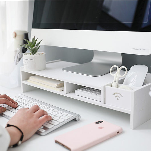 Soporte Elevador para Monitor y Laptop con Almacenamiento en Madera - Image 8