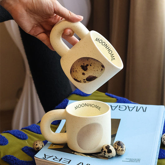 Taza de Cerámica para Pareja - Diseño Huevo Raw