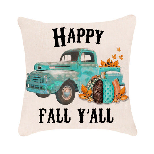 Funda de Cojín Decorativa Calabaza Otoño Halloween para Sofá y Auto