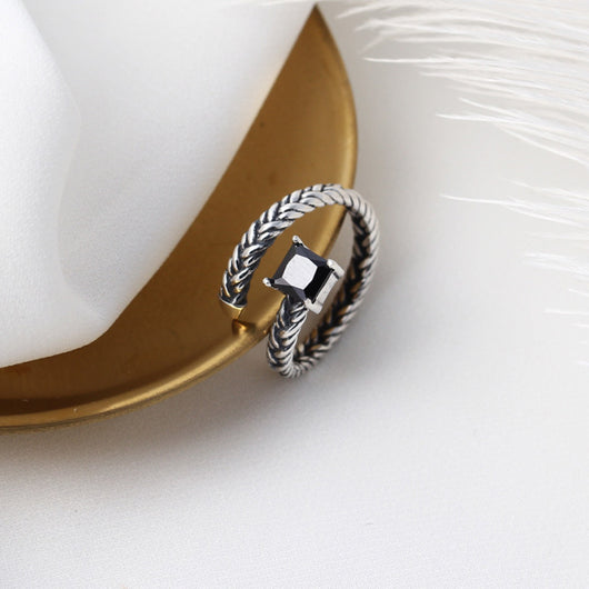 Anillo de Plata Zirconia para Dedo Índice Estilo Coreano - Image 3