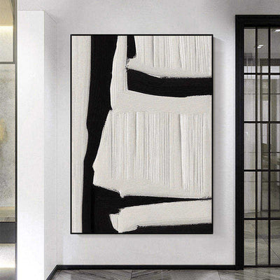 Cuadro Abstracto Minimalista Texturizado en Blanco y Negro - Arte Moderno Hecho a Mano - Image 6