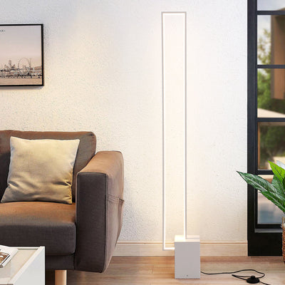 Lámpara de Piso Minimalista Base Cuadrada Luz Negra Moderna - Image 3