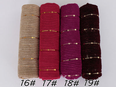 Pañuelo de Seda con Lentejuelas Brillantes para Mujer - Image 38