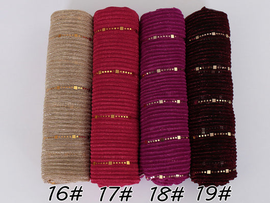Pañuelo de Seda con Lentejuelas Brillantes para Mujer - Image 38