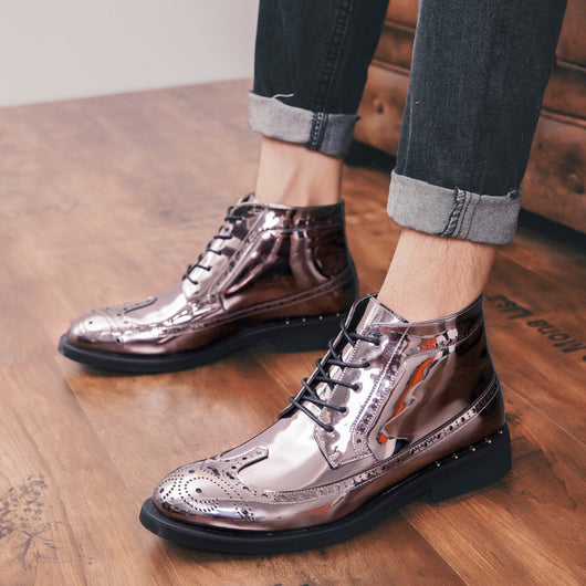 Botas de Cuero Brillante