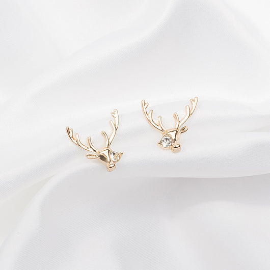 Aretes de Plata Aguja Diamante Alce Elegancia Natural - Image 3